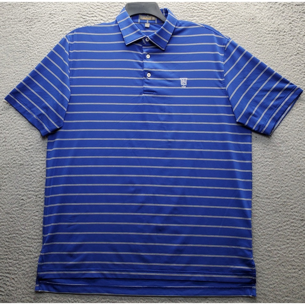 Peter Millar Summer Comfort Golf Polo Mens L Multi Stripe Becker Ridge Club 1916